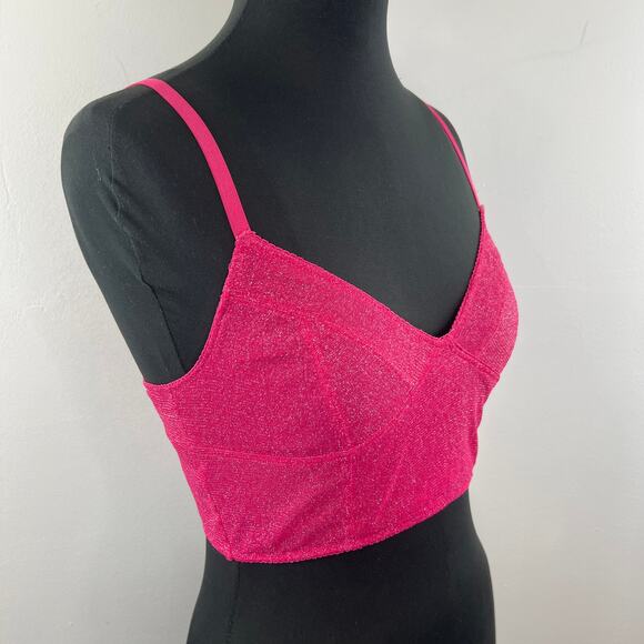 Free People Intimately Metallic Demis Pink Lace Bra Adjustable Tank M Medium - Picture 4 of 9
